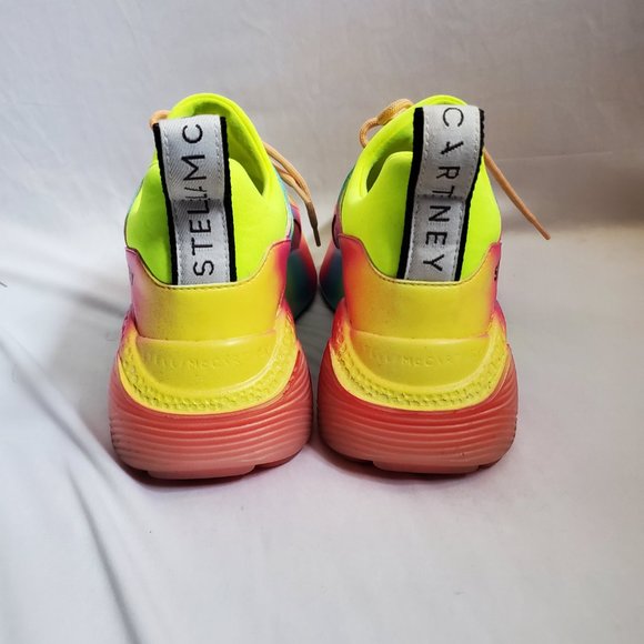 Stella McCartney Eclypse Printed Faux Leather Suede Exaggerated sole sneaker. - Picture 10 of 11